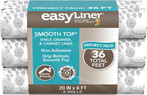 Miniatura 13 de Smooth Top EasyLiner para armarios y cajones - Fácil de instalar y cortar a medida - Papel para estantes y forro para cajones no adhesivo - Forro