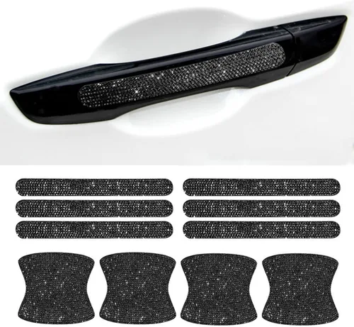 Miniatura 10 de BetterJonny 10 unidades de protector contra arañazos de cristal, protector contra arañazos de diamantes para coche para mujeres y niñas (plata)