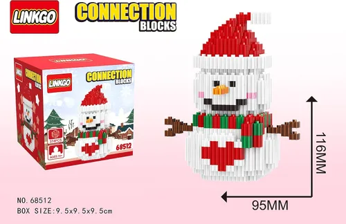 Miniatura 3 de Bloques de construcción de Navidad compatibles con Lego, muñeco de nieve de Navidad, micro bloques apilables, juguetes nuevos, caja de regalo