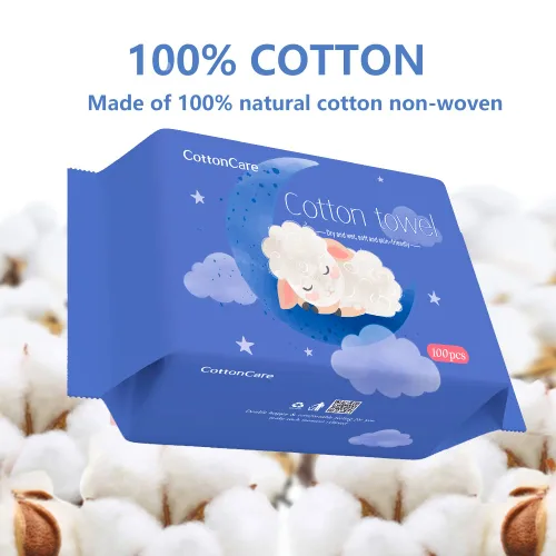 Miniatura 2 de Toallitas secas para bebé, hechas de 100% algodón, sin químicos, sin perfume, algodón ultra absorbente, pañuelos de uso húmedo y seco