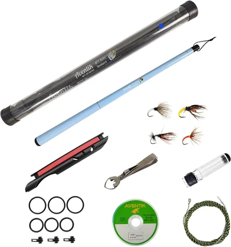 Miniatura 14 de Aventik FreshStart Tenkara Rod de 7 pies/8 pies, Kit Completo de Caña Tenkara para Principiantes, Fibra de Carbono 24T, Fácil de Lanzar, Flexible