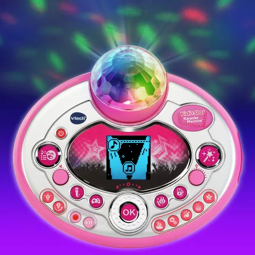 Miniatura 4 de VTech Kidi Star - Máquina de karaoke de lujo, 2 micrófonos con adaptador de CA, color rosa