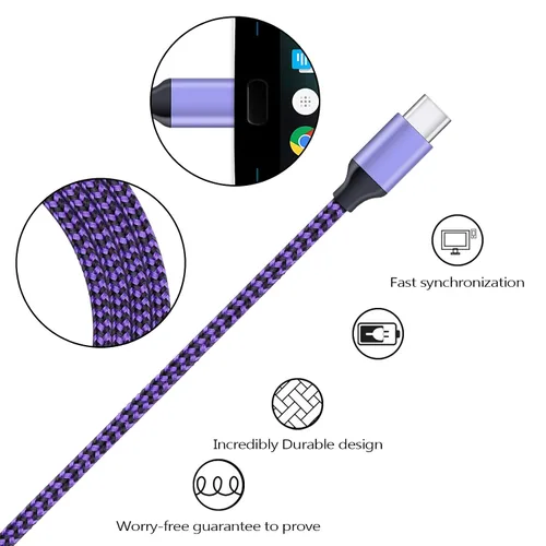Miniatura 5 de Paquete de 4 cables de carga rápida para iPhone 16 15 Pro, 15/16 Pro Max, 15/16 Plus, 16/15 16e, cargador USB tipo C, cable de teléfono Android