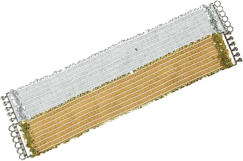 Miniatura 3 de uxcell Ladies Sequins Decor Metal Interlooking Buckles Elastic Waist Belt