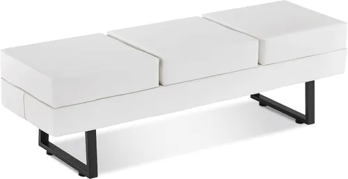 Miniatura 13 de BarberPub Sillas de sala de espera, banco resistente para invitados de oficina y recepción, sillas tapizadas de cuero sintético para vestíbulo