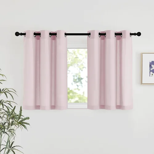 Miniatura 190 de NICETOWN Cortinas de lino natural con textura de lino para dormitorio, mezcla de lino rústica con ojales en la parte superior, semitransparentes