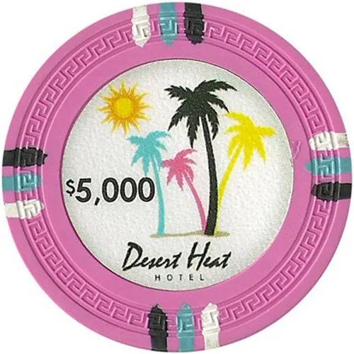 Miniatura 9 de Claysmith Gaming Desert Heat Poker Chip - Compuesto de arcilla pesada de 0.48 oz, paquete de 50