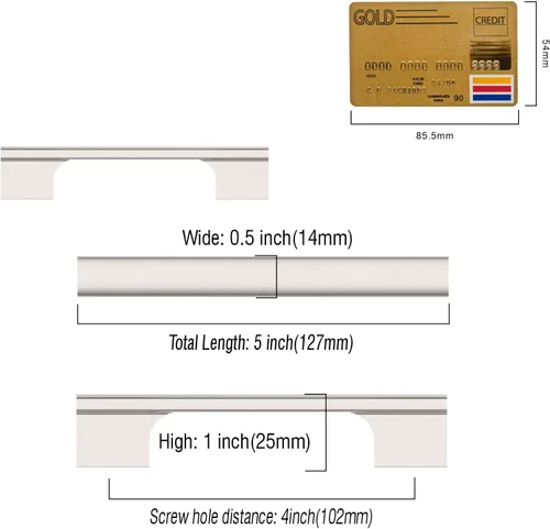 Miniatura 6 de Paquete de 12 tiradores para gabinete de 4 pulgadas (102mm) de níquel satinado cepillado, accesorios para gabinetes de cocina, cajones, cómodas