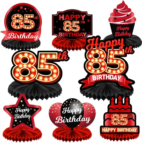 Miniatura 91 de Feliz Cumpleaños 15 Centros de Mesa de Panal Rojo y Negro Globos Decoración Temática de Mesa Decoraciones de Mesa Adornos de Mesa para Niñas Mujeres