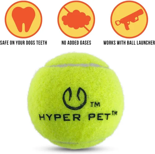Miniatura 6 de Hyper Pet Pelotas de tenis para perros; juguetes seguros para perros para ejercicio y entrenamiento; 2 unidades (paquete de 1); los colores pueden