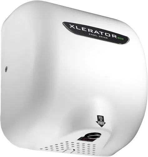 Miniatura 2 de XLERATOR eco XL-BW-ECO 1.1N Secador de manos comercial de alta velocidad, secador Excel, cubierta termoestable blanca, sensor automático, montaje