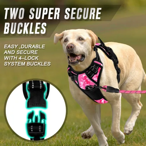 Miniatura 4 de BARKBAY - Arnés antitirones con clip frontal para perros, material resistente y reflectante, mango de fácil control para pasear perros grandes