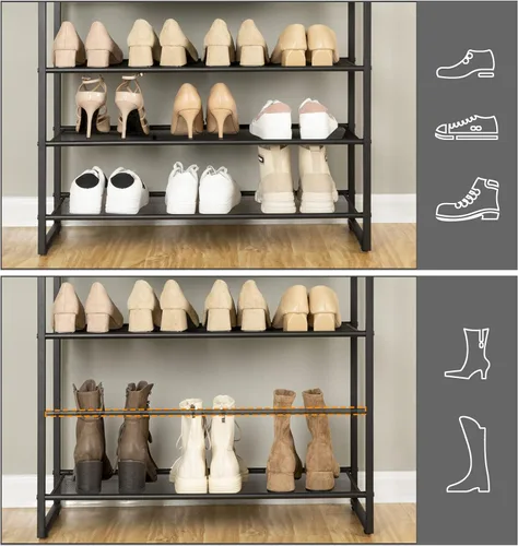 Miniatura 4 de HOOBRO - Zapatero de 10 niveles, organizador de almacenamiento de zapatos de 23.6" L, estante de zapatos de gran capacidad para entrada de puerta