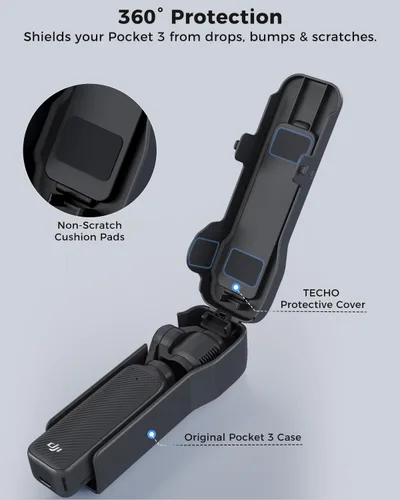 Miniatura 4 de TECHO Funda para DJI Osmo Pocket 3/Xtra Muse Accesorios, Compartimento de filtro dedicado, funciona con la cubierta original, protección completa