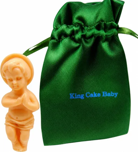 Westmon Works King Cake Baby Jesus Figurine Mardi Gras Mini figura con bolsa de regalo