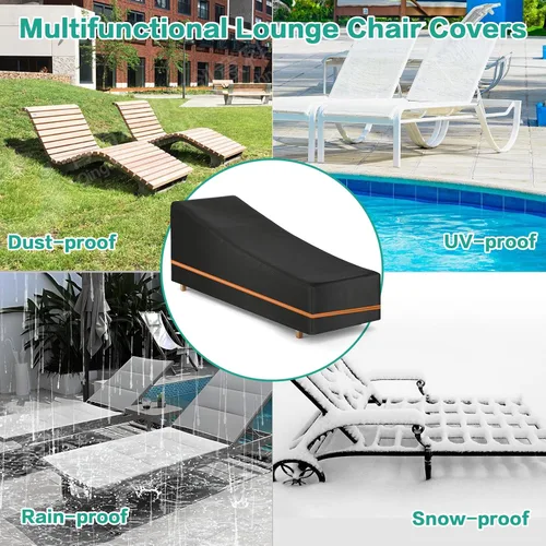Miniatura 4 de Waterproof Garden Sunbed Cover,Heavy Duty 600D Oxford Fabric Windproof Outdoor Sun Lounger Covers Anti-UV Patio Sunbed Lounger