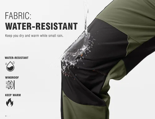 Miniatura 4 de TBMPOY - Pantalones de esquí de nieve impermeables con forro polar para hombre, para senderismo, montaña, revestimiento suave con cinturón