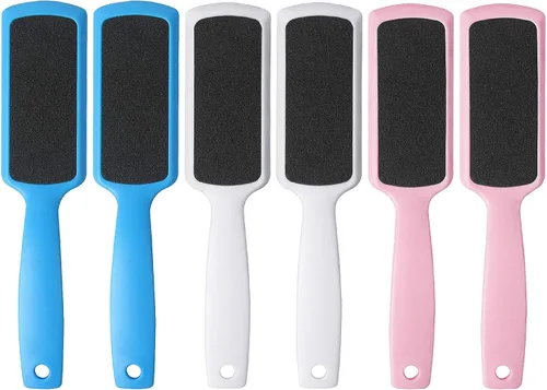 Fu Store Limas de pedicura para pies y callos con raspador de pies de doble cara para piel muerta, limpiador profesional para pies (paquete de 6)