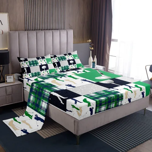 Miniatura 40 de Juego de sábanas con estampado camuflaje de la bandera estadounidense tamaño King, de Castle Fairy. Juego de ropa de cama de lujo de microfibra
