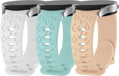 Bandkids Paquete de 3 correas grabadas de leopardo compatibles con Samsung Galaxy Watch 6/Galaxy Watch 5/Galaxy Watch 4 1.575 in 1.732 in/Watch 4