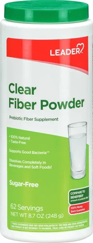 Leader Suplemento de fibra prebiótica en polvo para la salud digestiva, polvo de fibra diaria 100% natural, sin azúcar, sin sabor, sin gluten, sin