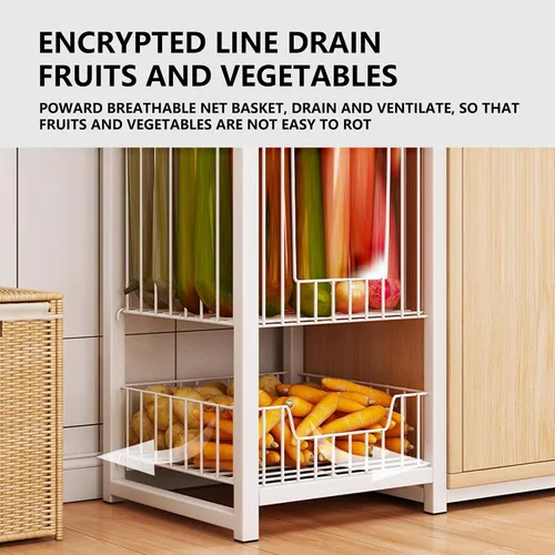 Miniatura 5 de Shelves Kitchen Storage Shelves with Cabinet Doors, Multi-Layer Floor Standing Rack Shelf Ideal for Bathroom, Closet, Garage, Organizers and
