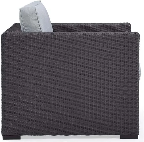 Miniatura 5 de Crosley Furniture Biscayne - Silla de exterior, sillas de mimbre para patio, porche, terraza, balcón, patio trasero, color marrón con cojines