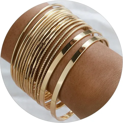 Long tiantian Pulsera de oro gruesa para mujer, pulseras de oro delicadas, pulseras para mujer, pulseras apilables de eslabones de cadena para