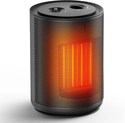 COWSAR Calentador de espacio, calentadores eléctricos portátiles de 1500 W con termostato, protección contra sobrecalentamiento y vuelco, calentador