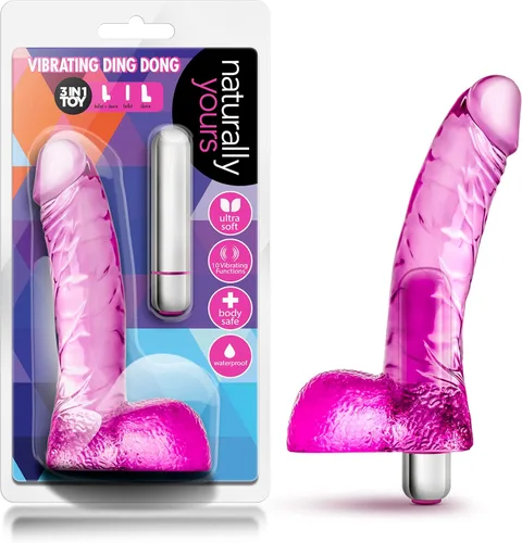 Blush Naturally Yours - Vibrador Ding Dong de 6.5 pulgadas ~ Consolador realista para principiantes ~ IPX7 TPE suave ~ Vibrador anal de bala Rosa