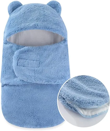 AiWMGL Manta de Forro Polar para Bebé de Invierno 0-3 Meses Niños Niñas Envoltura Ajustable para Recién Nacido Suave y Cálida Saco de Dormir de Felpa