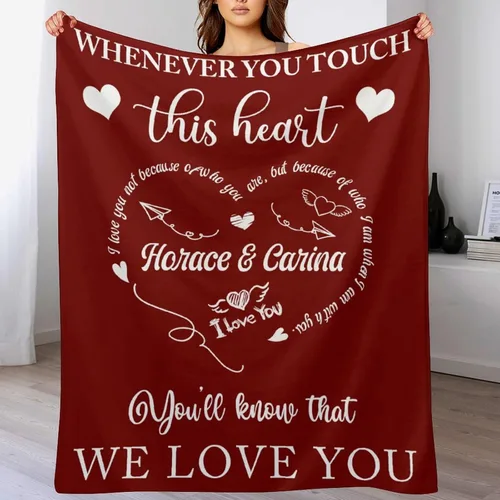 Miniatura 7 de Manta de amor personalizada para parejas, manta personalizada con imagen y nombre, regalo para novia, manta personalizada para el día de San