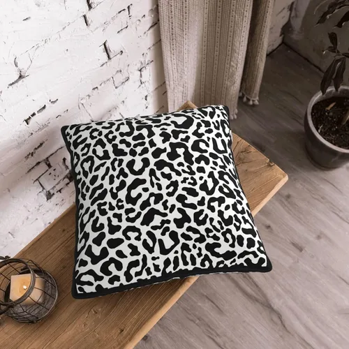 Miniatura 7 de Funda de almohada de terciopelo con estampado de leopardo y guepardo de 18 x 18 pulgadas, funda de almohada cuadrada decorativa en blanco y negro