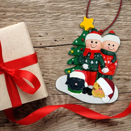 Miniatura 5 de Adorno de Pareja con Mascotas Perros Gatos - Adorno de Navidad de Pareja con Mascota Perro Gato, Adorno de Navidad de Pareja Adicional con Mascota