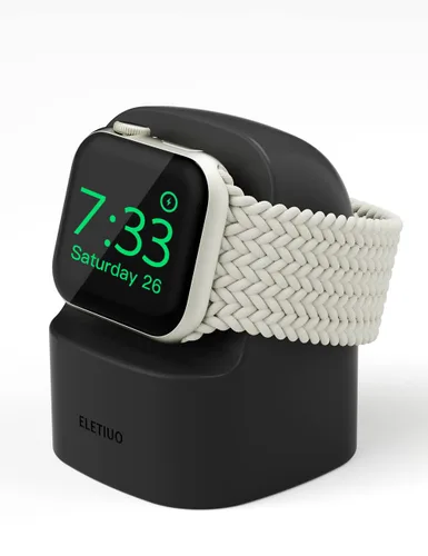 ELETIUO Soporte Cargador Compatible con Apple Watch Series 49/46/45/44/42/41/40/38mm iWatch Ultra2/Ultra/10/9/8/SE2/7/6/SE/5/4/3/2/1, Estación de
