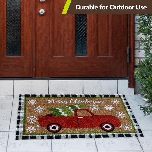 Miniatura 5 de Tapete de puerta de árbol de Navidad de fibra de coco de Briarwood Lane D02189
