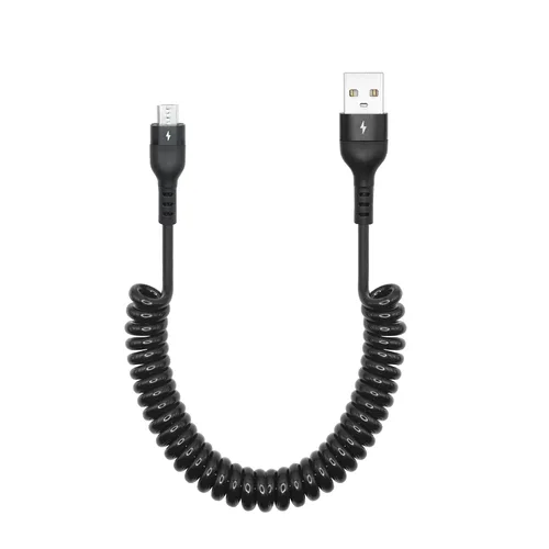 Miniatura 8 de Cable de resorte de expansión micro USB de 1 a 2 pies, USB en espiral a macho a micro USB macho cable de resorte de carga y transferencia de datos