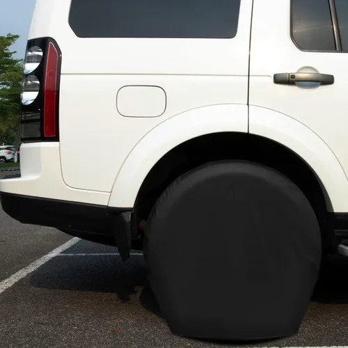 Miniatura 4 de Moonet Paquete de 2 fundas de cuero sintético grueso para llantas, protectores de ruedas resistentes para camiones, SUV, autocaravanas, cámper