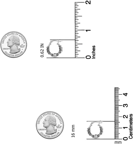 Miniatura 5 de LeCalla Aretes de aro balinesa oxidados de plata de ley 925, pequeños aretes de aro con cuentas de Bali antiguos para mujer