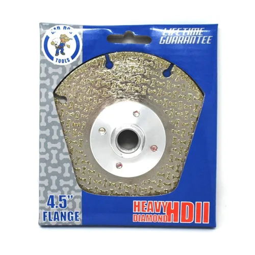 Bad Dog Tools 4.5” Disco de brida Deux (HDII) de diamante para molienda *a ras*, lijado y corte. Uso en hierro, acero, latón, azulejo, piedra,