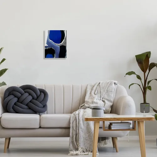 Miniatura 3 de Stupell Industries Diseño abstracto masculino azul cobalto, gris y negro, diseñado por Studio W Art, 10x15, placa de pared