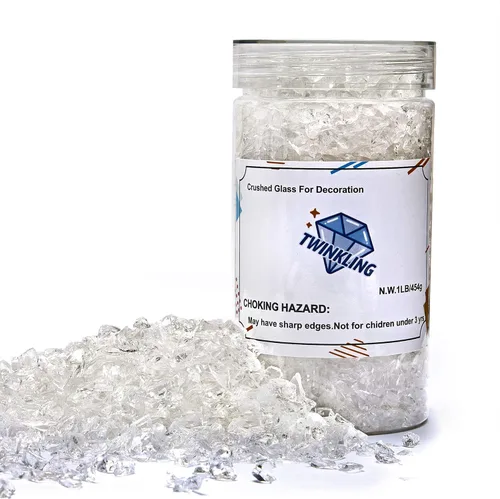 Miniatura 20 de TWINKLING Grava de vidrio de alto brillo con destellos, vidrio roto, chips de gemas de fuego, vidrio triturado para chimenea, manualidades