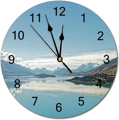 Miniatura 55 de Reloj de pared silencioso sin tictac de PVC, montañas del Tirol del Sur, Italia, senderismo, C, funciona con pilas, 10 pulgadas (9.8 in), reloj