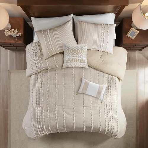 Miniatura 3 de Harbor House Juego de funda de edredón 100% de algodón - Diseño copetudo texturizado de moda, ropa de cama acogedora para todas las estaciones