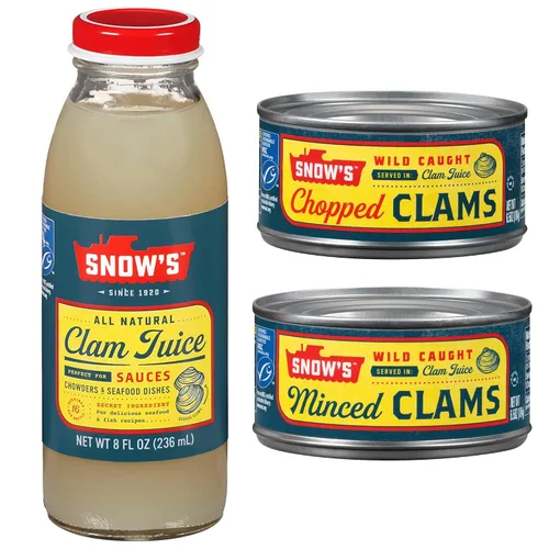 Miniatura 14 de Snow's Wild Clams enlatadas, 6.5 onzas (paquete de 12) – 0.18 oz de proteína, sin gluten, 99% libre de grasa – para recetas