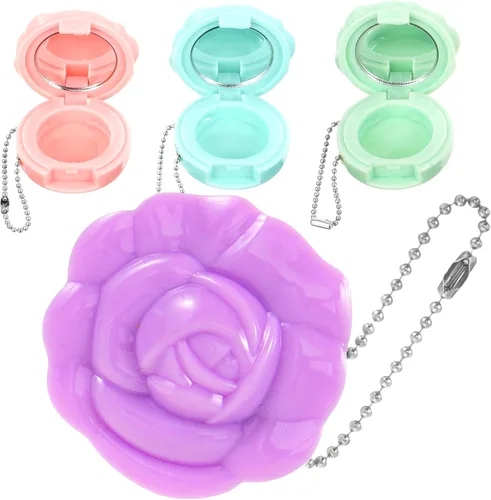 Miniatura 4 de FRCOLOR Tarros cosméticos compactos recargables, paquete de 4 unidades de 1.29 x 1.29 x 0.51 pulgadas, contenedores portátiles vacíos para lápiz