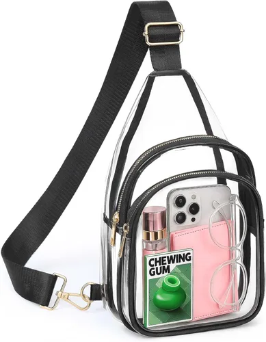 Miniatura 9 de HULISEN Bolso bandolera transparente para eventos de estadio, bolso transparente para mujeres, bolso cruzado aprobado por estadios para fanáticos