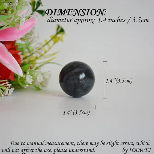Miniatura 2 de Baoding Balls - Bolas chinas, mármol gris y negro, masaje de salud, alivio del estrés, relaja los dedos, entrenador de terapia de pelota de tai chi