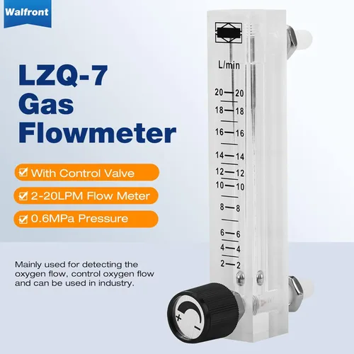 Miniatura 3 de Caudalímetro de gas de aire acrílico 2-20LPM con válvula de control para medir gas de control