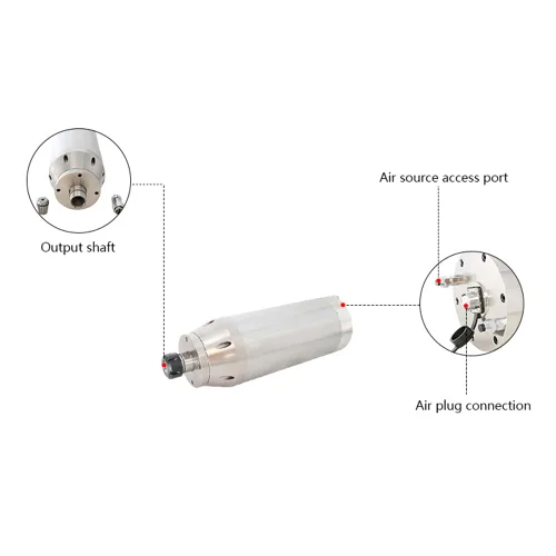 Miniatura 4 de Motor de husillo CNC ATO, 6kW trifásico 380V refrigerado por agua Motor de husillo CNC 14.5A φ125mm ER25 Collets 400Hz 24000rpm, para máquinas CNC